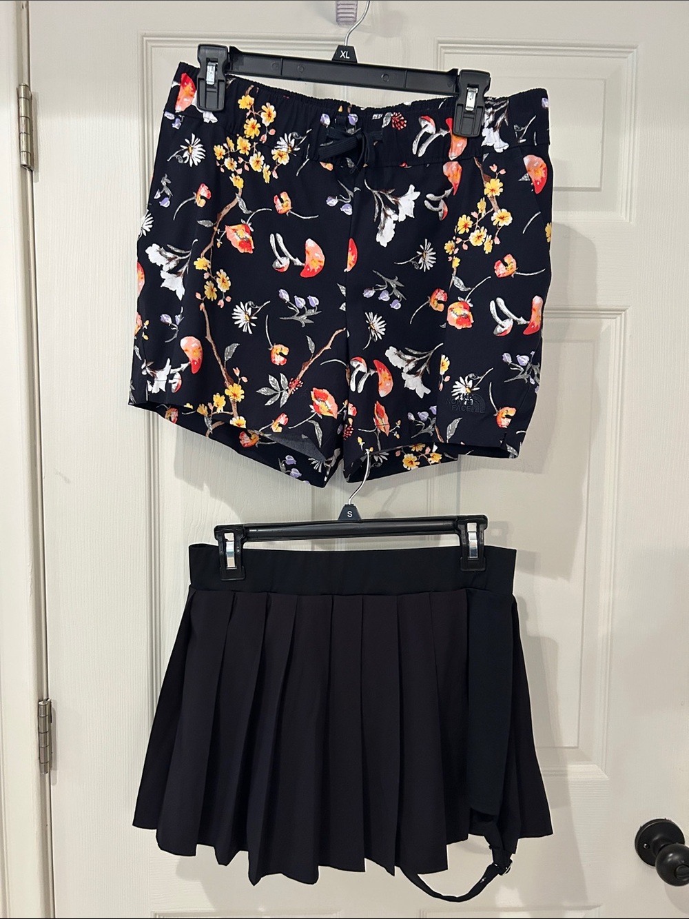 The North Face Black Floral Women's Drawstring Shorts and pleated skort